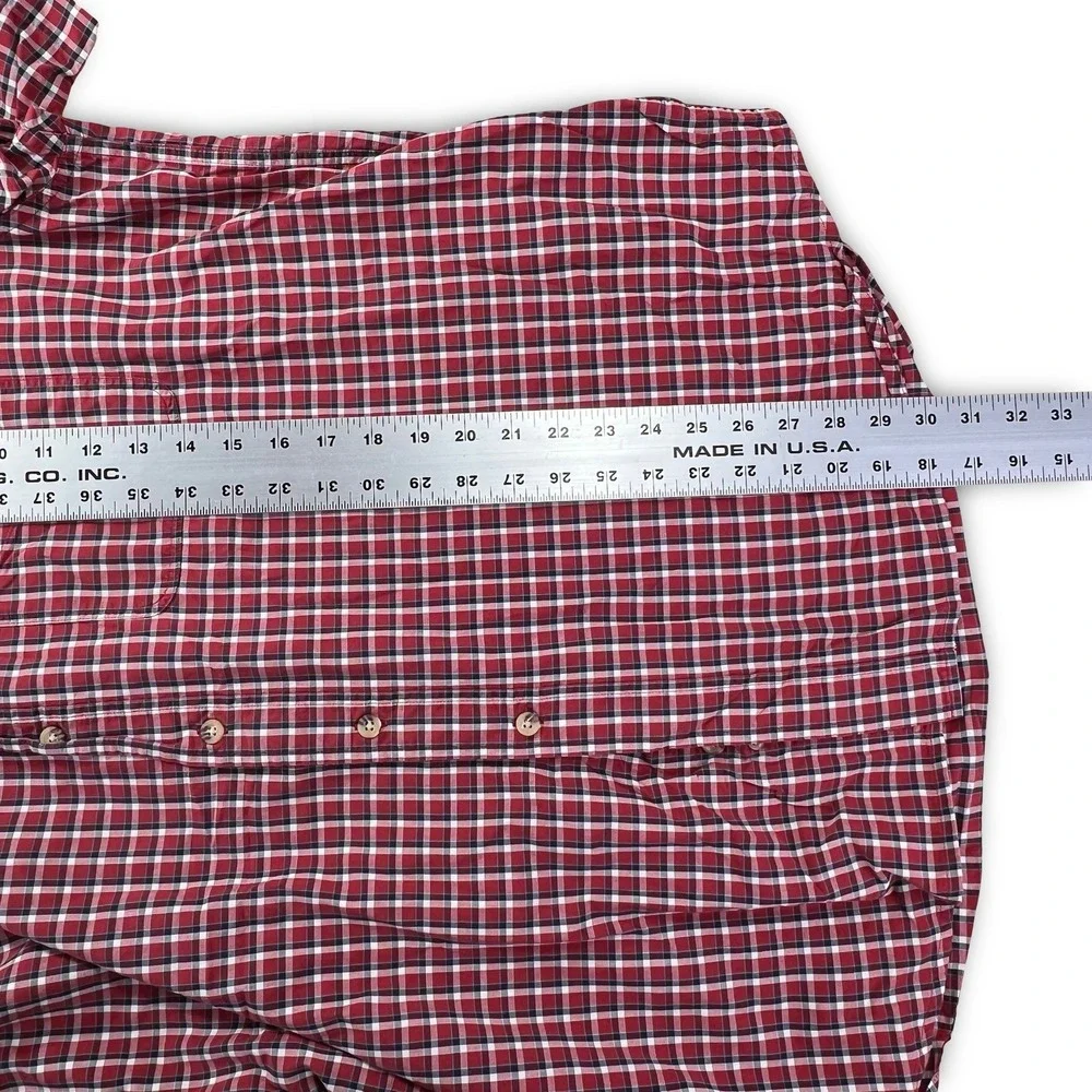 Carhartt Button Down Shirt Mens XL Red Plaid Short Sleeve Cotton